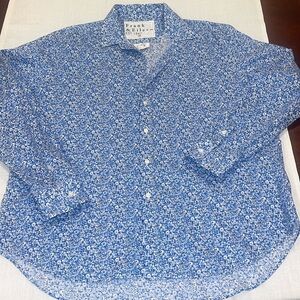 28051 FRANK AND EILEEN - Eileen buttondown floral blouse, 100% Cotton SZ Medium